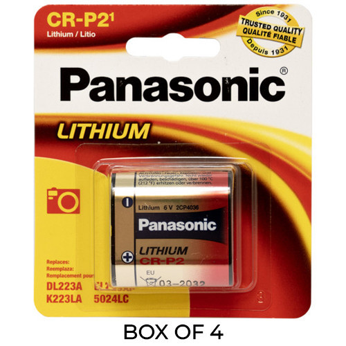Front view of Panasonic CRP2 6V lithium battery pack