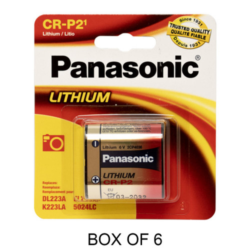 6-Pack CRP2 (223A) Panasonic 6 Volt Lithium Batteries
