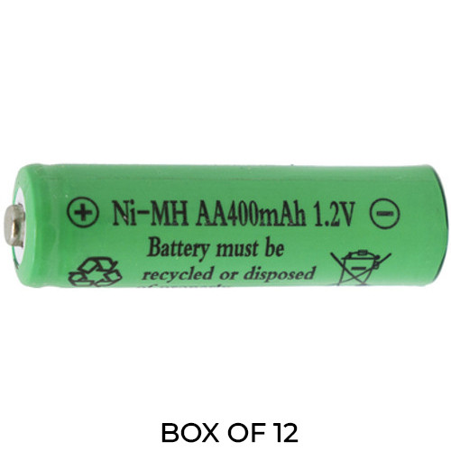 12-Pack AA NiMH 400 mAh Rechargeable Batteries