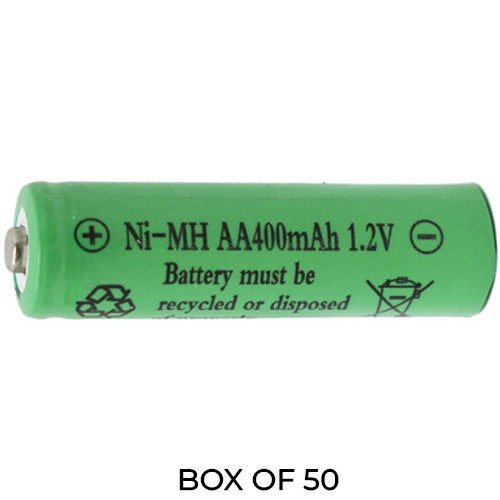 Power Portable 50-pack AA NiMH rechargeable batteries, 400 mAh, SKU 25756
