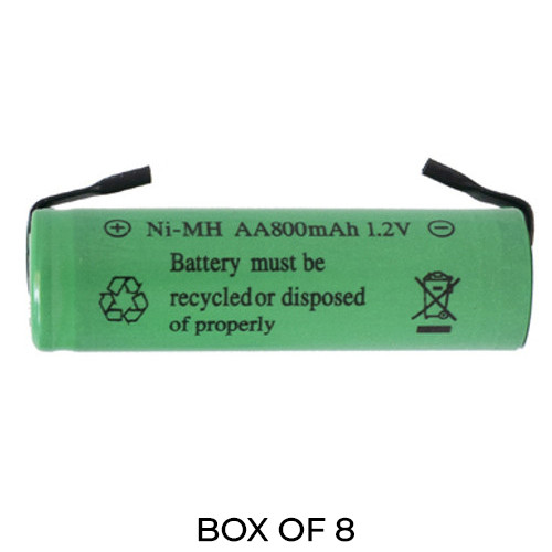 8-Pack AA NiMH 800 mAhRechargeable Batteries with Tabs