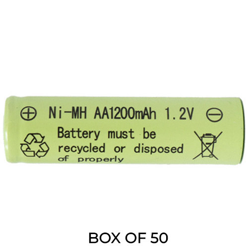 Power Portable AA NiMH 1200mAh flat top batteries 50-pack