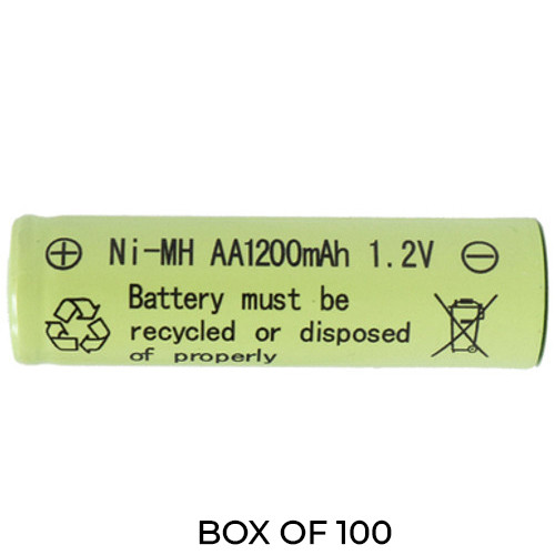 100-Pack AA NiMH 1200 mAh Flat Top Batteries