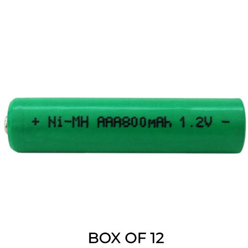 Power Portable 12-pack AAA NiMH 800 mAh rechargeable batteries