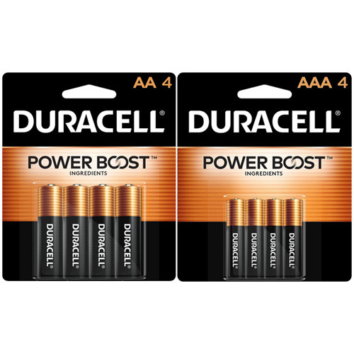 4 AA + 4 AAA Duracell Alkaline Battery Combo (On Cards)