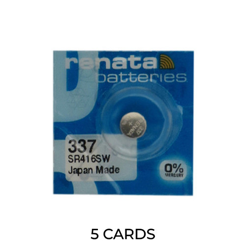 Renata 337 / SR416SW silver oxide button battery 5-pack