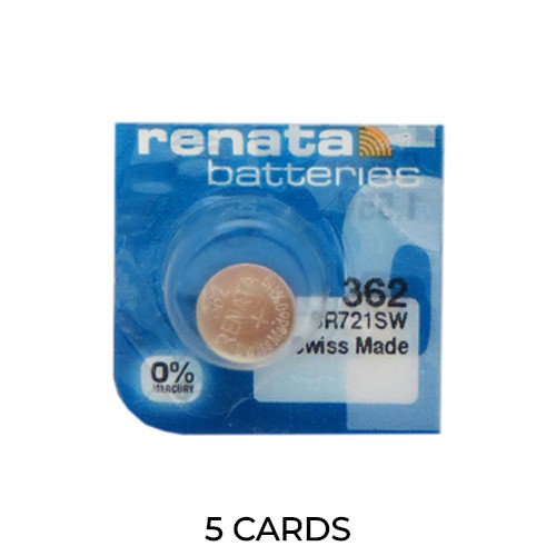 Renata 5-pack 362 361 SR721SW silver oxide button batteries