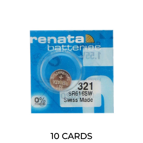 10-Pack 321 / SR616SW Renata Silver Oxide Button Batteries