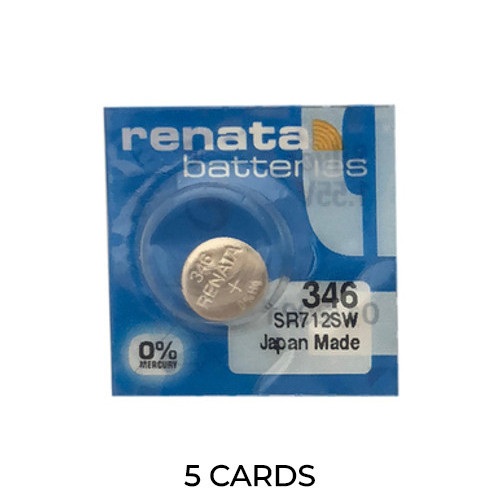Renata 346 SR712SW silver oxide batteries 5-pack
