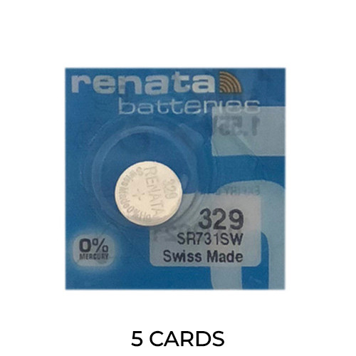 5-Pack 329 / SR731SW Renata Silver Oxide Button Batteries