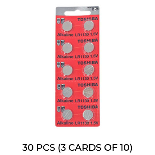 Toshiba LR1130 AG10 389 alkaline button batteries 30-pack