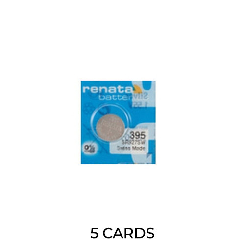 Renata 395 / SR57 silver oxide button batteries 5-pack