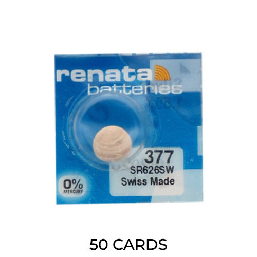 Renata 377 SR626SW silver oxide button batteries 50-pack