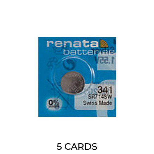 5-Pack 341 / SR714SW Renata Silver Oxide Button Batteries