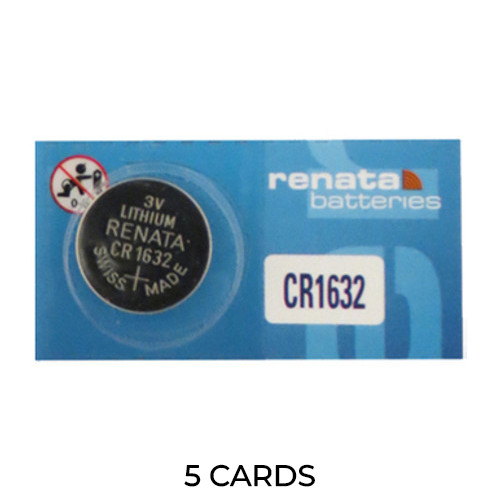 5-Pack CR1632 Renata 3 Volt Lithium Coin Cell Batteries