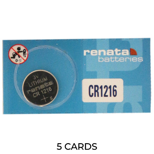 5-Pack CR1216 Renata 3 Volt Lithium Coin Cell Batteries