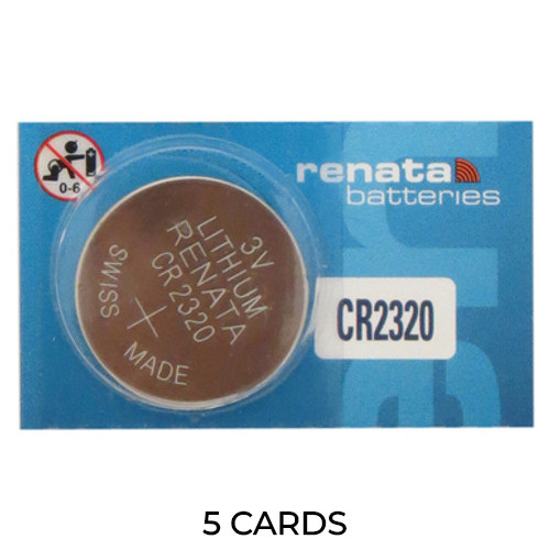 5-pack Renata CR2320 3 volt lithium coin cell batteries