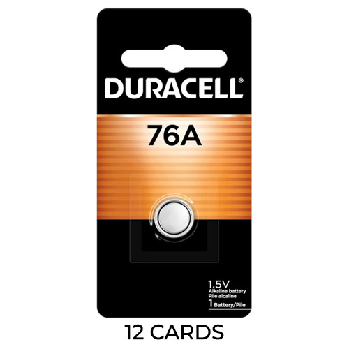 12-Pack Duracell 76A Alkaline Button Battery (LR44, A76)