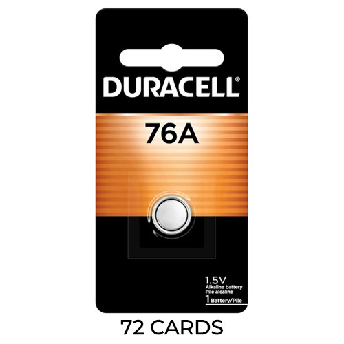 72-Pack Duracell 76A Alkaline Button Battery (LR44, A76)