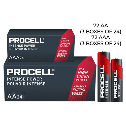 72 AA + 72 AAA Duracell Procell Intense Alkaline Battery Combo