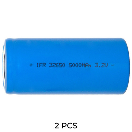 Power Portable 32650 LiFePO4 batteries 2-pack flat top