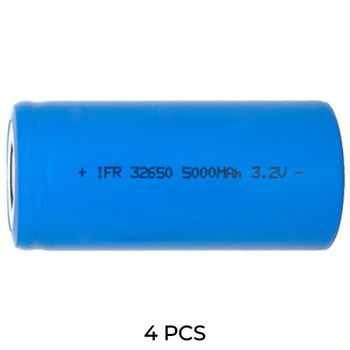 4-Pack 3.2 Volt 32650 LiFePO4 Batteries (5000 mAh)