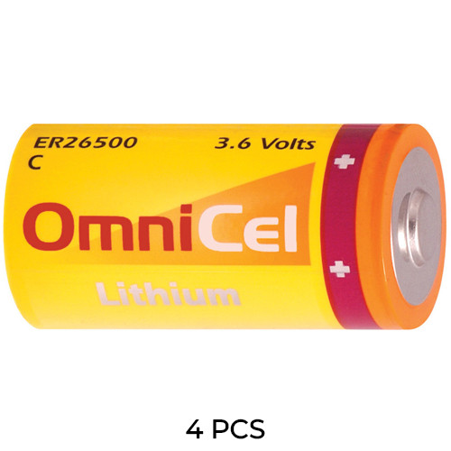 4-Pack Omnicel 3.6 Volt C 8500 mAh (LS26500 and ER26500) Primary Lithium Batteries
