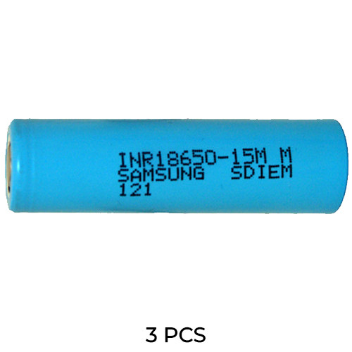 3-Pack 3.7 Volt Samsung 18650 Lithium Ion Batteries (1500 mAh)