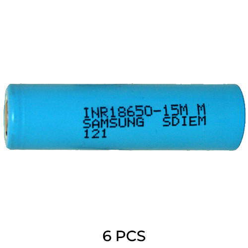 Samsung 18650 3.7V 1500mAh rechargeable battery 6-pack