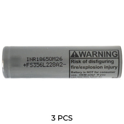 3-pack 18650 M26 2600mAh lithium ion batteries
