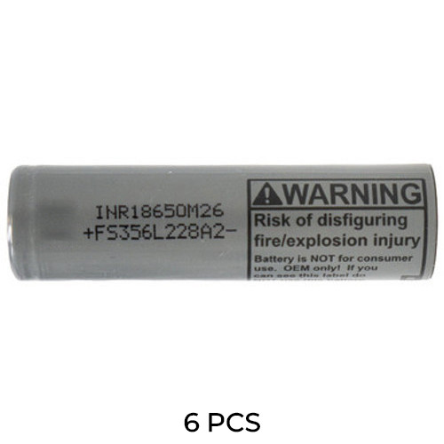 6-Pack 18650 M26 3.6 Volt Lithium Ion Batteries (2600 mAh)