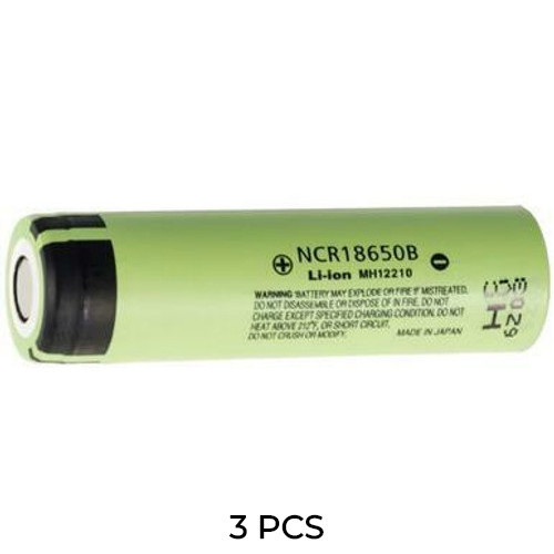 3-pack Panasonic NCR18650B 18650 3.7V 3400mAh batteries