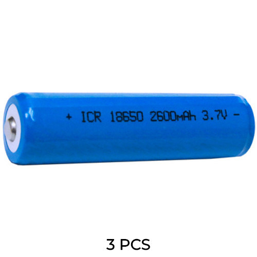 Power Portable 3-pack protected 18650 button top Li-Ion batteries
