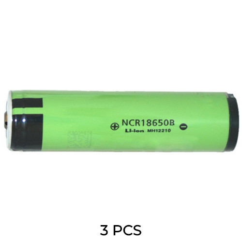 3-Pack 3.7 Volt Panasonic 18650 Lithium Ion Button Top Batteries (3400 mAh) with PCB Protection