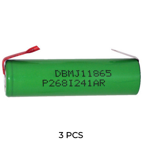 3-pack 18650 MJ1 lithium ion batteries with tabs