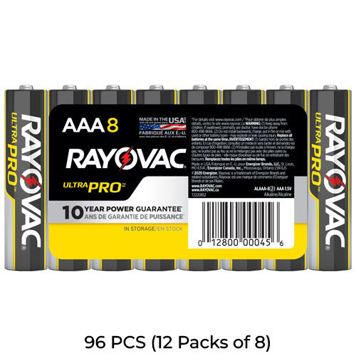 96-pack Rayovac UltraPro AAA alkaline batteries
