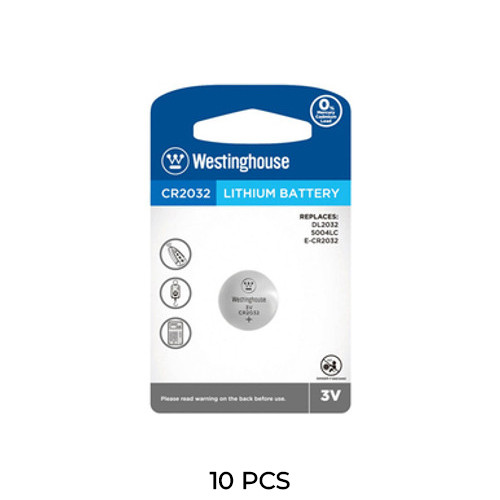 10-Pack CR2032 Westinghouse 3 Volt Lithium Coin Cell Batteries