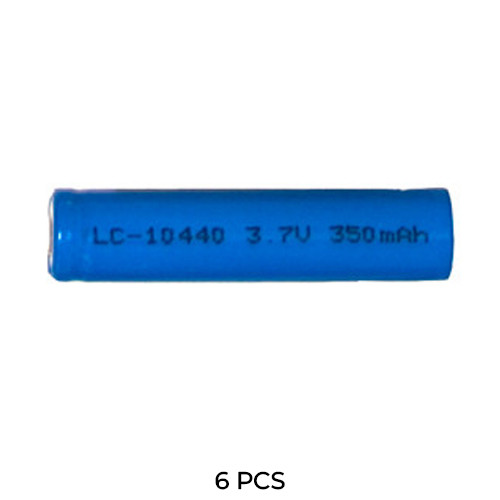 6-Pack AAA 3.7 Volt Lithium Ion 10440 Batteries (350 mAh)