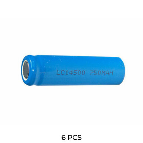 6-Pack Power Portable AA 3.7V 14500 lithium ion batteries flat top