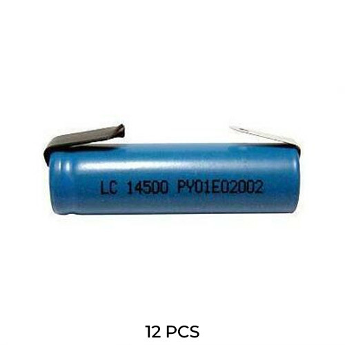 Power Portable 12-pack AA 14500 lithium ion batteries with tabs