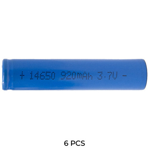 Power Portable 6-pack 14650 3.7V lithium ion batteries with flat ends