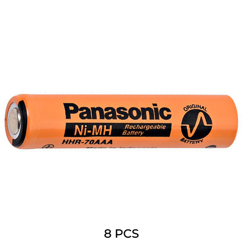 8-Pack AAA NiMH Panasonic 700 mAh HHR70AAAB7 Flat Top Rechargeable Batteries
