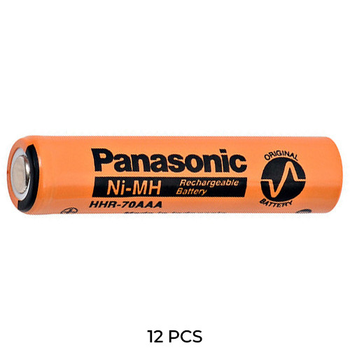 12-Pack AAA NiMH Panasonic 700 mAh HHR70AAAB7 Flat Top Rechargeable Batteries