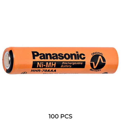 100-Pack AAA NiMH Panasonic 700 mAh HHR70AAAB7 Flat Top Rechargeable Batteries