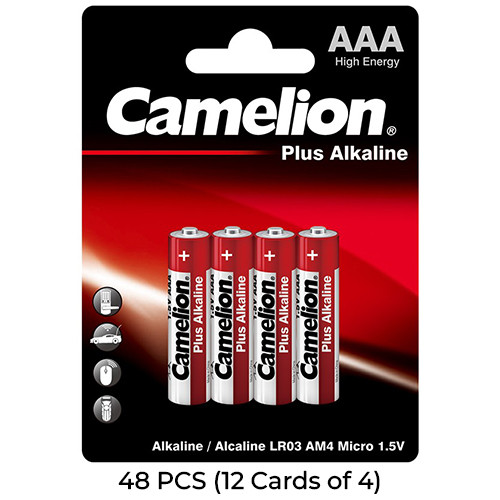 48-Pack AAA Camelion Plus Alkaline Eco Blister (12 Cards of 4)