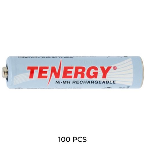 100-Pack AAA Tenergy NiMH Batteries (1000 mAh)