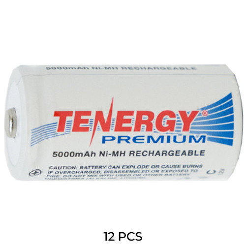 12-Pack C Tenergy Premium NiMH Batteries (5000 mAh)