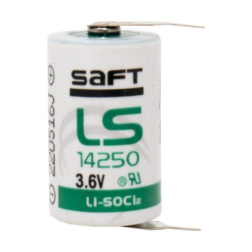 Saft LS14250 3.6V Lithium Battery w/ Solder pins