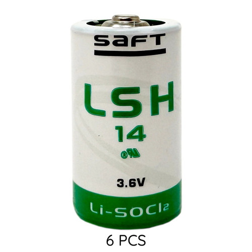 Six Saft LSH14 C-size lithium batteries