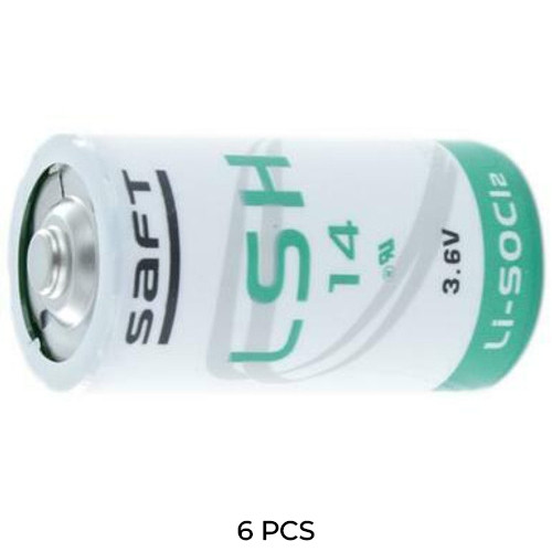 6-Pack Saft LSH14 3.6 Volt C 5800 mAh Lithium Batteries